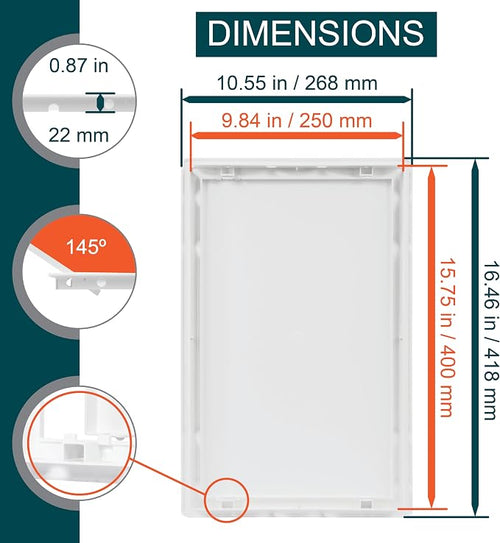 10 x 16 White Plastic Access Panel. Service Shaft Door Panel. Plumbing - Image 2
