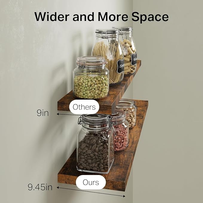 BAYKA Floating Shelves for Wall, 36 inches Wall Mounted Wood Shelves for - Image 5