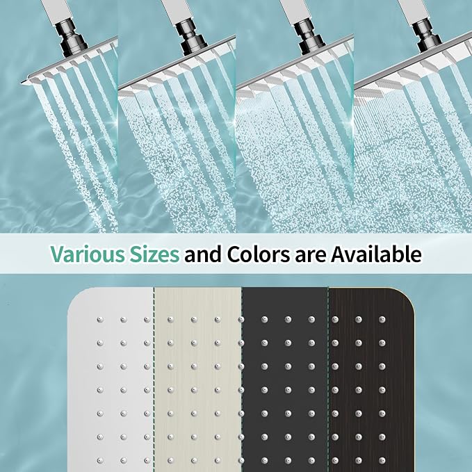 SR SUN RISE Luxury 12 Inch Large Square Stainless Steel Shower Head High - Image 7