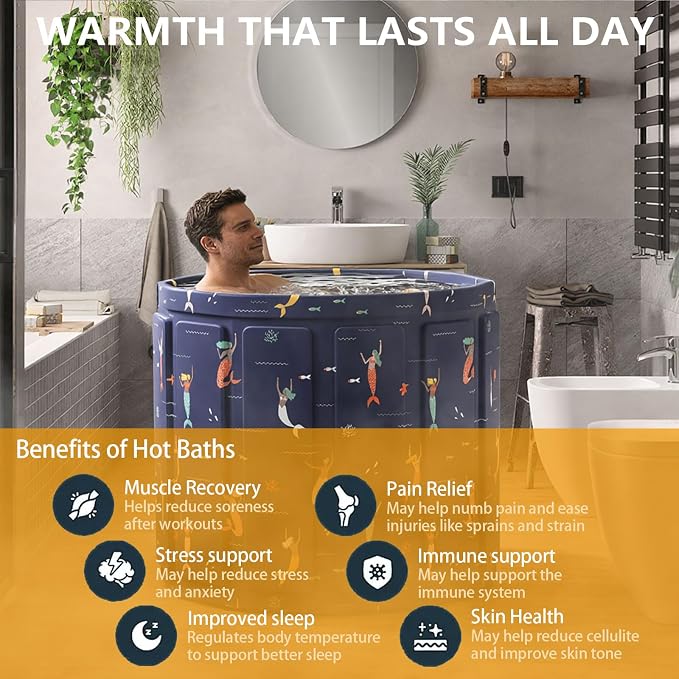 Portable Bath Tub for Adult, Foldable Soaking Bathtub for Hot SPA&Ice Bath - Image 2