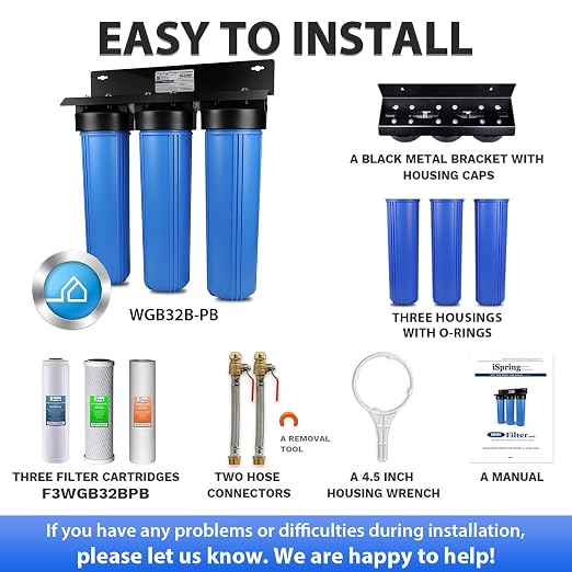iSpring WGB32B-PB 3-Stage Whole House Water Filtration System w/ 3/4'' Push-Fit - Image 6