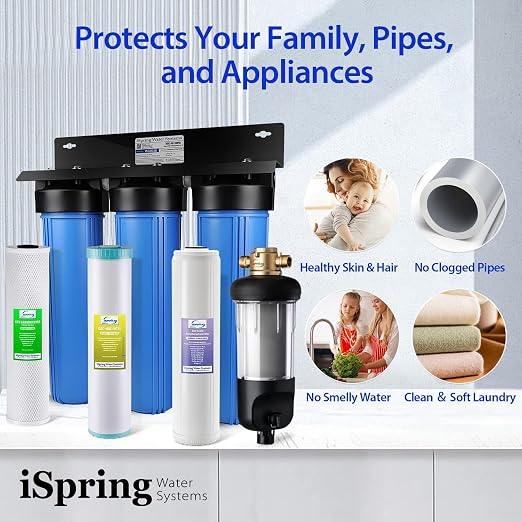iSpring Whole House Water Filter System w/Jumbo-Sized Spin Down Sediment Filter - Image 7