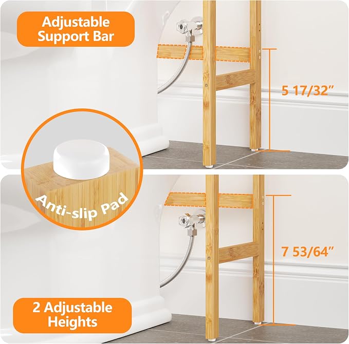 AMBIRD Over The Toilet Storage, 3-Tier Bathroom Organizer Over Toilet - Image 5