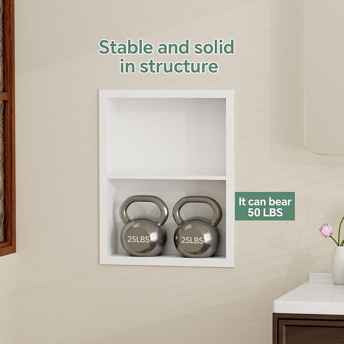 Stainless Steel Recessed Medicine Cabinet 14''*18'', Rust-Proof Metal Wall Niche - Image 6