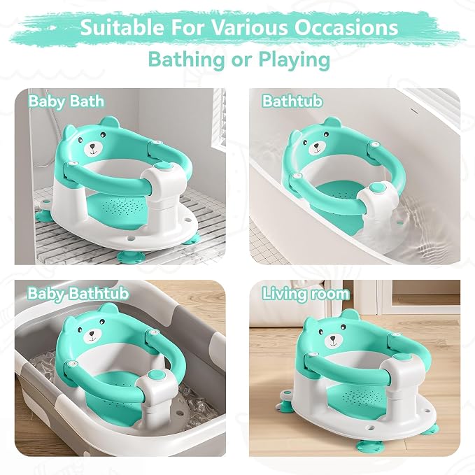 Baby Bath Seats for Babies 6 Months & Up, Infant Bath Chair for Newborn Sitting - Image 7