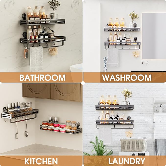 Shower Caddy Suction Cup, 11.8 inch Suction Shower Shelf - Image 4