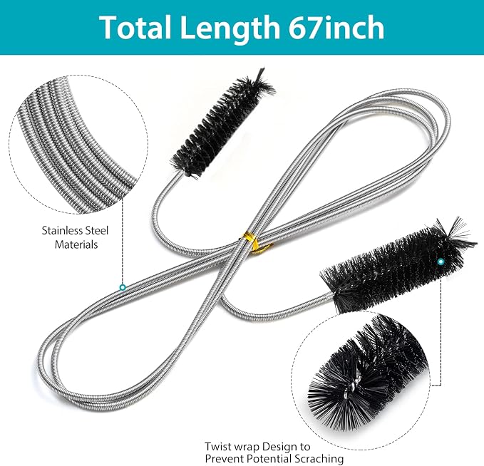 Drain Brush Pipe Cleaning Brush Slim Drain Hole Cleaning Tool Hose Flexible - Image 2