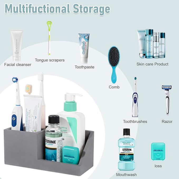 Diatomite Toothbrush Holders for Bathrooms, Quick Dry Electric Tooth Brush and - Image 5