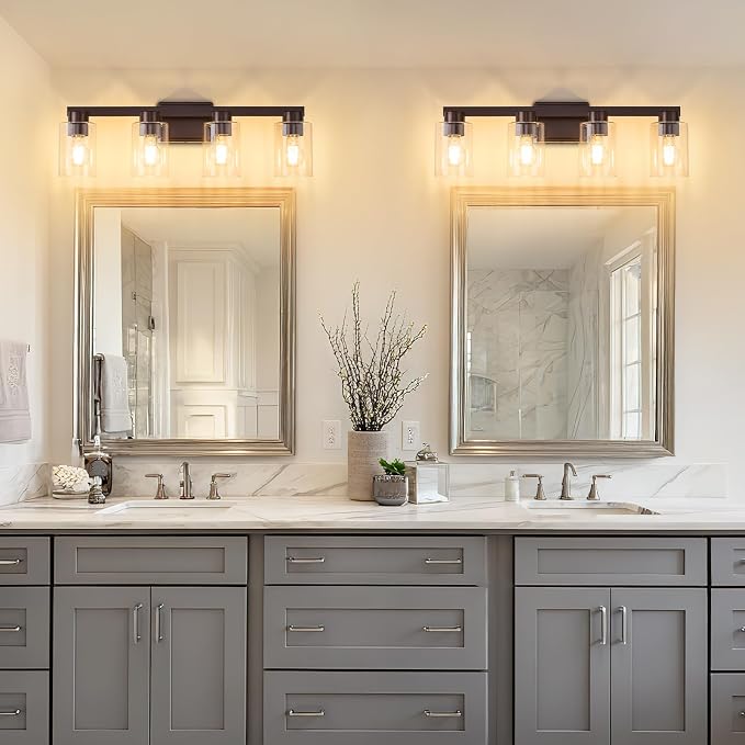 4-Light Bathroom Light Fixtures Modern Oil Rubbed Bronze Vanity Lights - Image 7