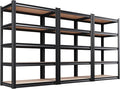 Set of 3 Garage Shelving 5-Tier Heavy Duty Storage Shelves, Adjustable Metal by Unknown