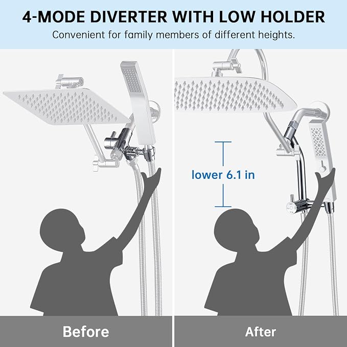 G-Promise All Metal 12 Inch Shower Head - Image 3