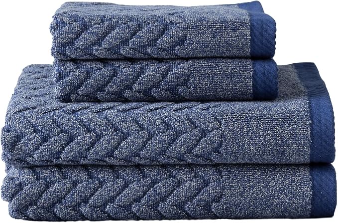 Texere 100% Organic Cotton Cable Jacquard 650 GSM Luxury Towel Sets by TexereSilk
