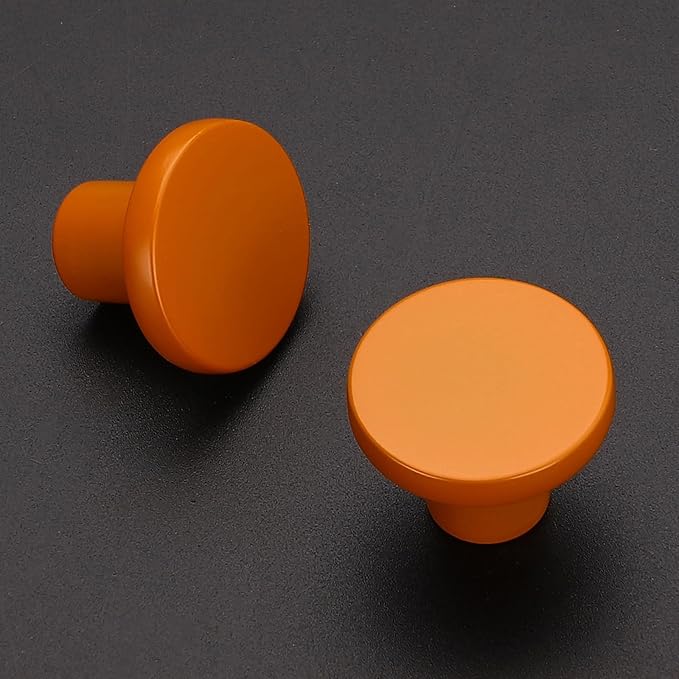 Ravinte 10 Pack Cabinet Knobs Orange Kitchen Cabinet Knobs Round Dresser Drawer - Image 2