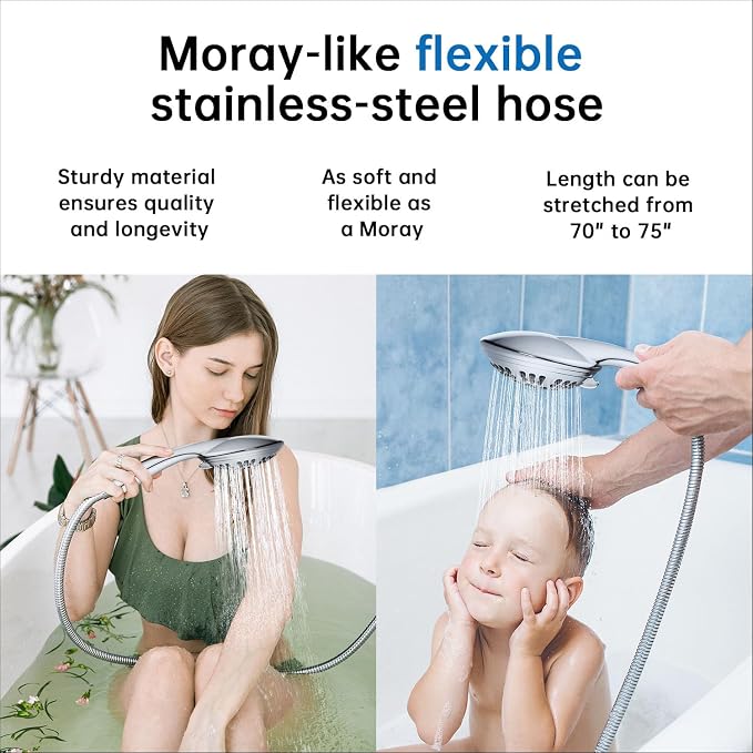 G-Promise Luxury Filtered Handheld Shower Head, 6 Spray Settings Shower Set - Image 8
