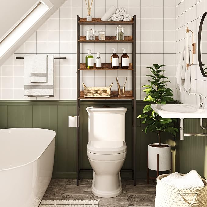 Over The Toilet Storage Rack, 4 Tier Bathroom Organizer Over Toilet, - Image 3