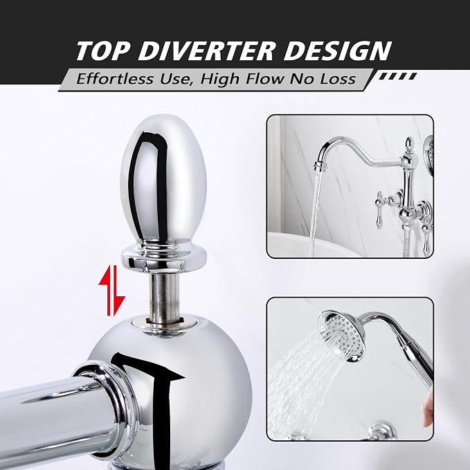 SUMERAIN Vintage Wall Mounted Bathtub Faucet - Image 9