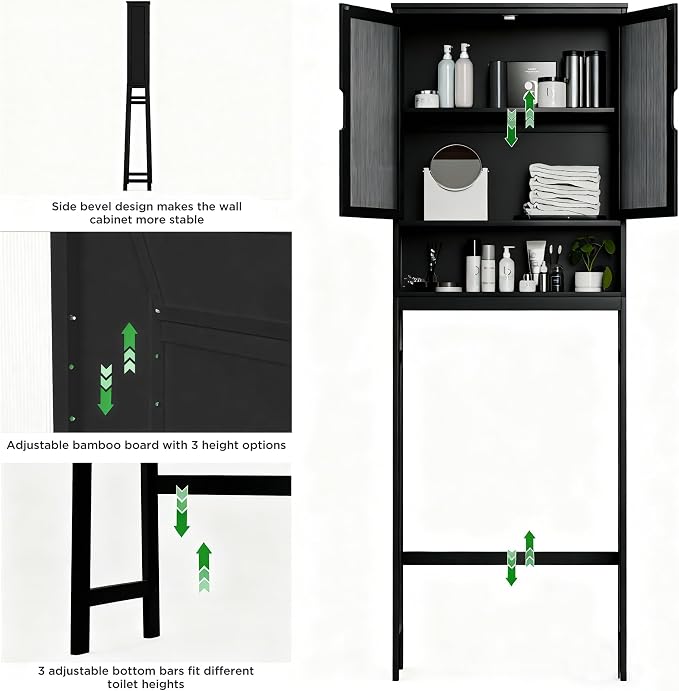 BAMBANG Over The Toilet Storage Cabinet, Bamboo Bathroom Over Toilet Storage - Image 5