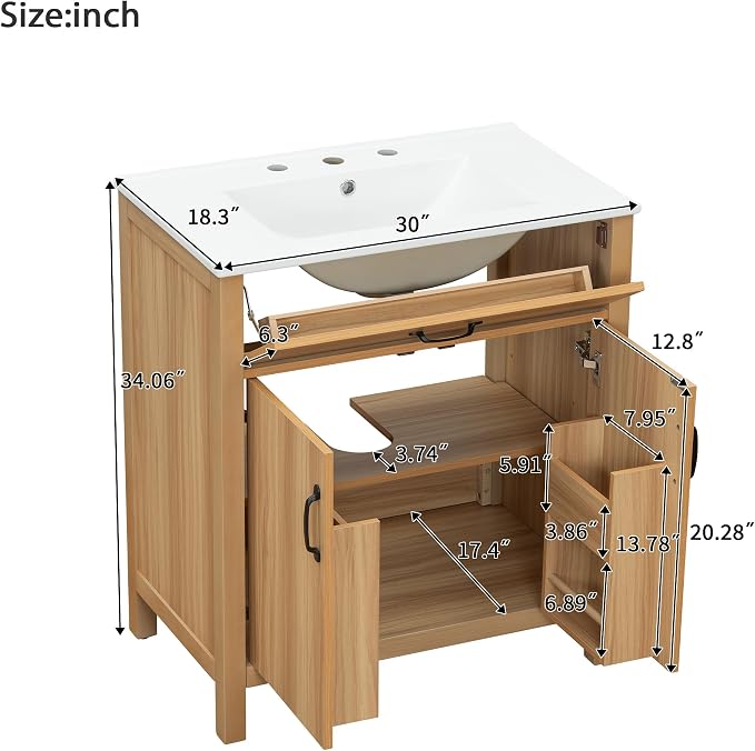 Harper & Bright Designs 30" Bathroom Vanity - Image 2