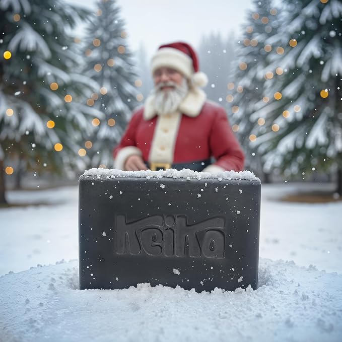 Keika Charcoal Christmas Soap – Santa’s Naughty Bar, Lump of Coal Holiday Gift - Image 4