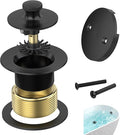 Matte Black Bathtub Drain, Hair Catcher and 2-Hole Overflow Faceplate, 11.5/16 by AllProducts