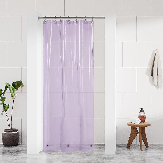 Barossa Design Clear Lavender Stall Shower Curtain Liner 36" W x 72" H by BarossaDesign