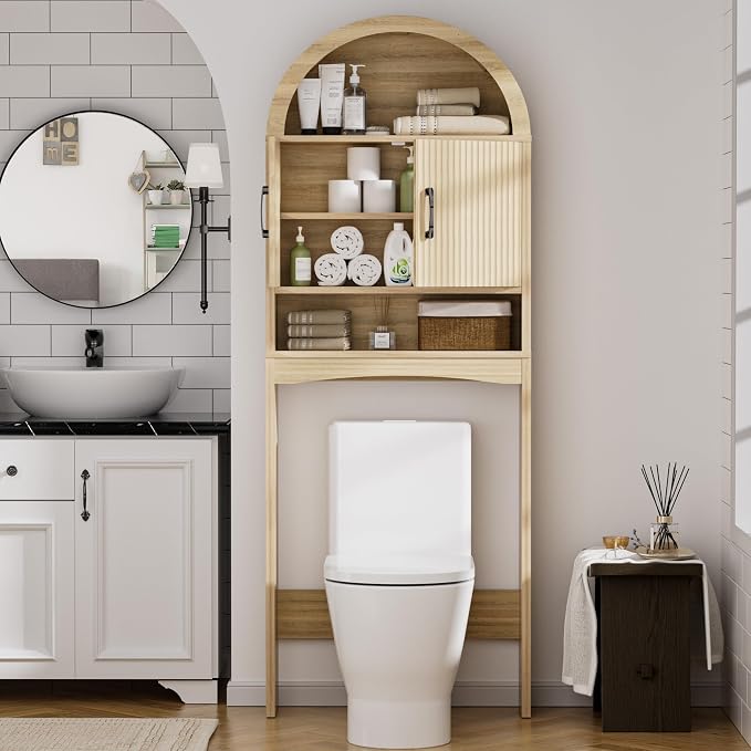Spurgehom Over The Toilet Storage Cabinet, Bathroom Shelf Organizer Freestanding - Image 3
