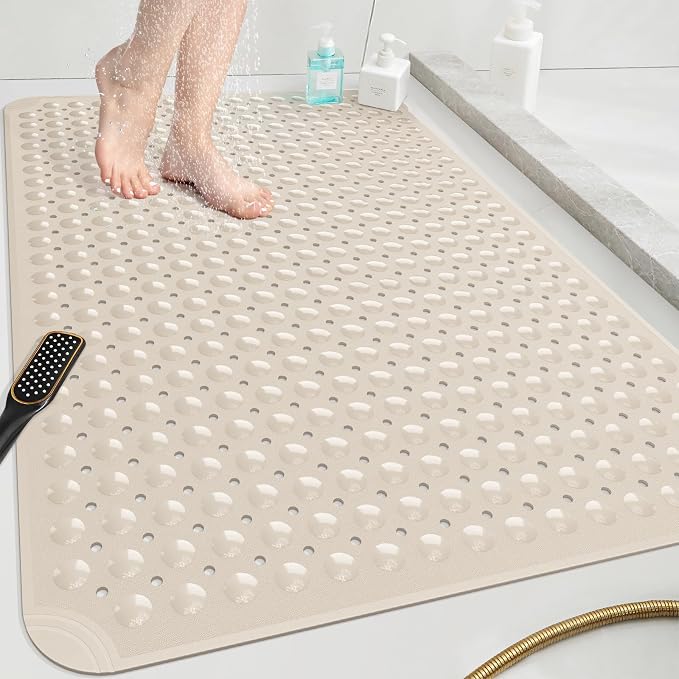 OTHWAY Extra Large Shower Mat 47"x 32", TPE Non Slip Shower Mat by OTHWAY