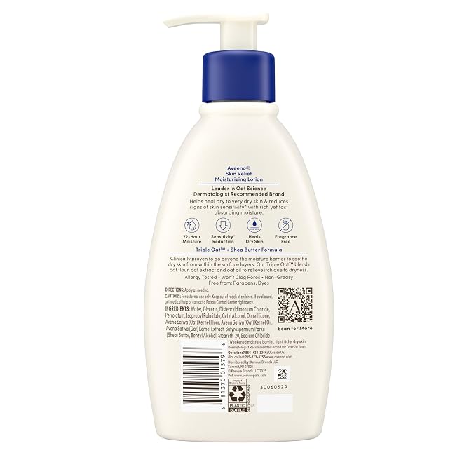Aveeno Skin Relief Moisturizing Lotion Heals Very Dry, Sensitive Skin, - Image 9