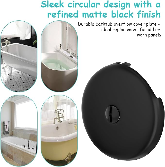 Single Hole Bathtub Drain Cover 1/8", Universal Bathtub Overflow Drain Cover - Image 7