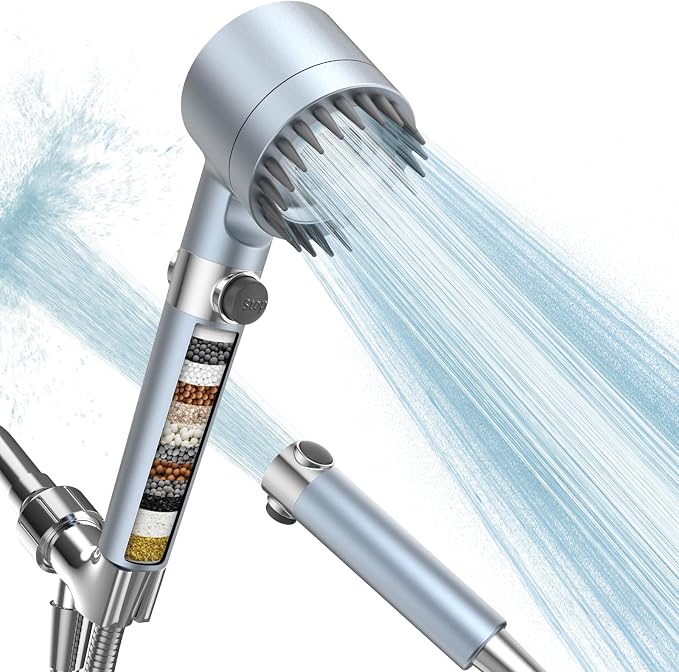 Filtered Shower Head with Handheld, High Pressure 3 Spray Mode Showerhead with by Sipaote