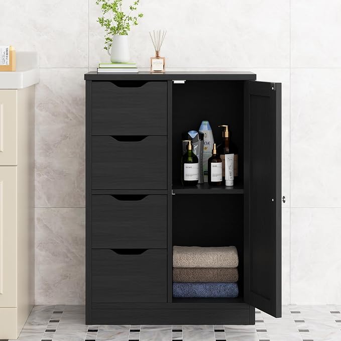 Walsunny Bathroom Floor Storage Cabinet, Wooden Storage Organizer by Walsunny