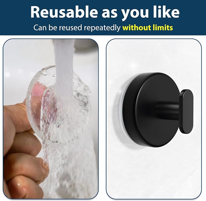Suction Cup Hooks for Shower: 15 LB Strong Wall Hanger for Bathroom, Front door - Image 4