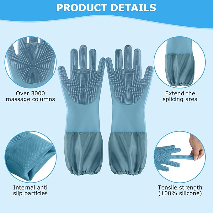 Dog Washing Gloves | Pet Grooming Gloves | Extra Long Arms - Image 3