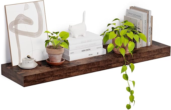 Heimlove 12 Inch Deep Floating Shelves, 48 x 12 inches Long, Large Display & by Heimlove
