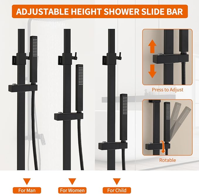 Exposed Shower System with Rain Shower and Handheld Sprayer, Outdoor Shower - Image 6