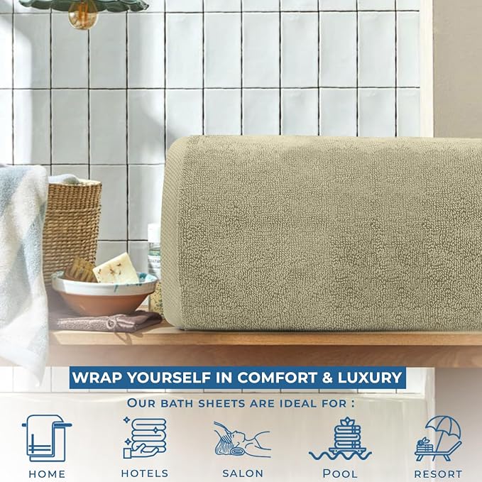 DAN RIVER Pack of 1 Bath Sheet 40x80 Inches, Extra Large Bath Towels, Luxury - Image 8