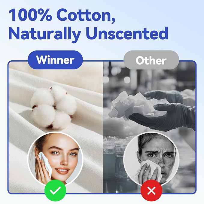 Winner Face Towels, 100% USDA Biobased Facial Towelettes XL, Disposable Face - Image 6