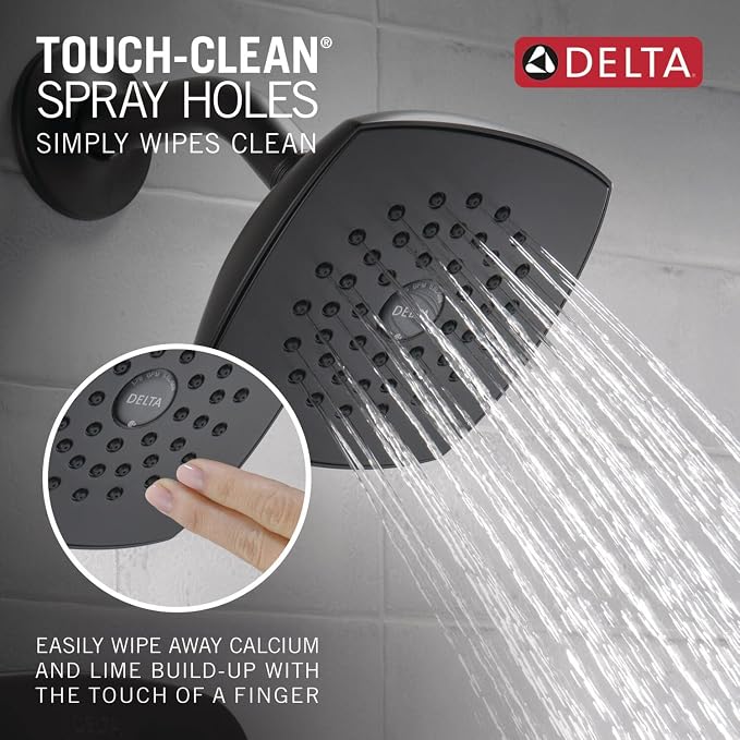 Delta Faucet Modern 14 Series Matte Black Shower Faucet, Tub and Shower Trim Kit - Image 4