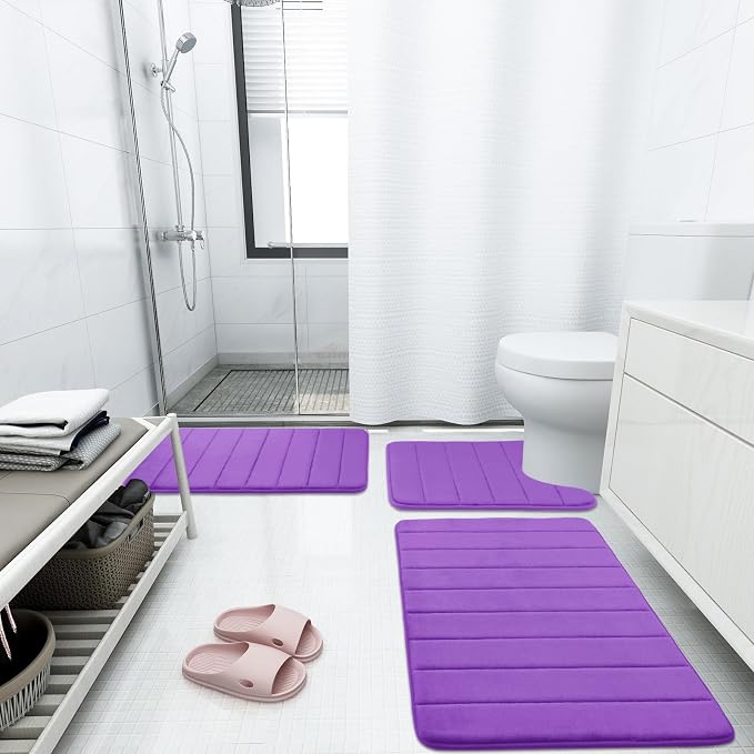 Buganda Memory Foam Bath Mat, Ultra Soft and Non-Slip Bathroom Rugs, Water - Image 2