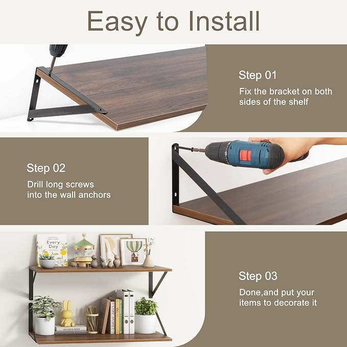 Fun Memories 40 Inch Floating Shelves, 12 Inch Deep Wall Shelf, 40 x 12 - Image 7