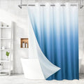 MitoVilla No Hooks Needed Blue Ombre Waffle Shower Curtain Liner Set, Modern by MitoVilla