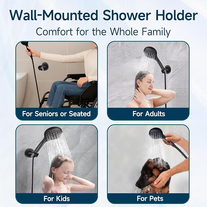 BRIGHT SHOWERS Strong Adhesive Shower Head Holder - Image 7