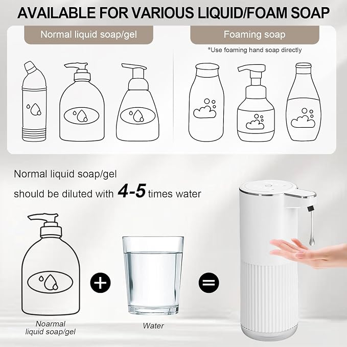 GuDoQi Automatic Touchless Liquid Soap Dispenser, 4-Level Adjustable Foam - Image 6