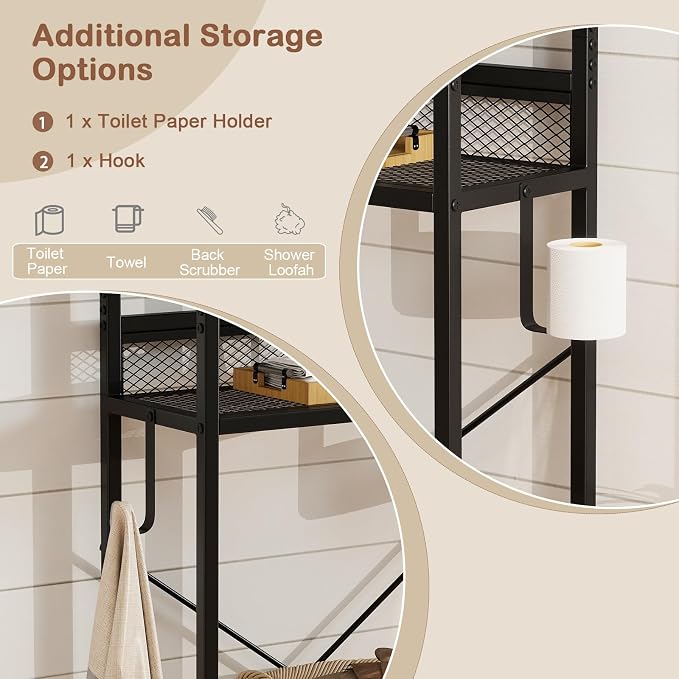 Tangkula Over The Toilet Storage Cabinet, 5-Tier Space Saver Above Toilet - Image 5