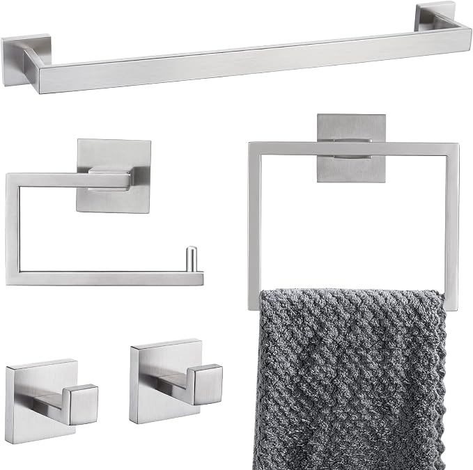 YACVCL 5-Piece Bathroom Hardware Accessories Set 23.6 inch Towel Bar Towel Rack by YACVCL