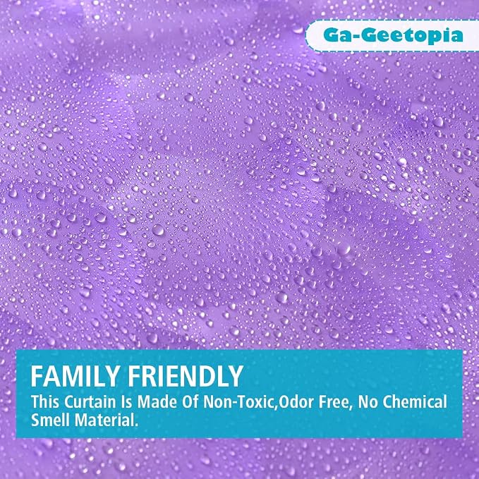 Ga-Geetopia EVA 3D Purple Pearl Plastic Shower Curtain Liner - Image 8