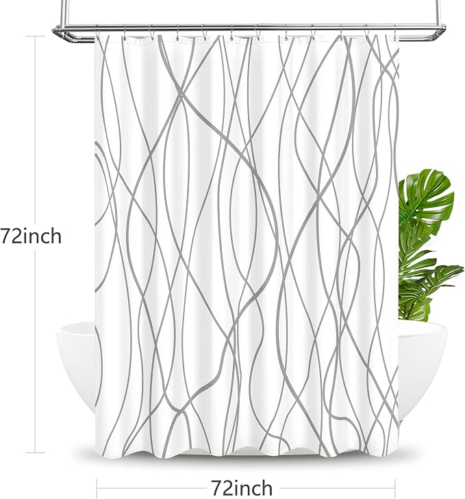 Tititex Morden 140gms Faux Linen Fabric Bath Shower Curtain Set Textured Fabric - Image 8