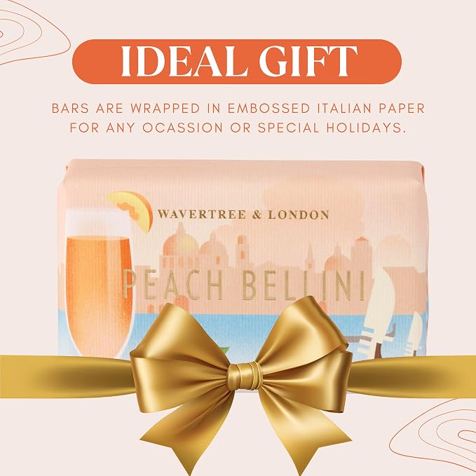 Wavertree & London Peach Bellini Scented Natural Soap, 7oz Moisturizing French - Image 6