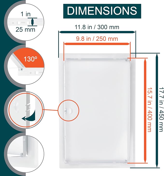 10" x 16" White Metal Access Panel. Service Shaft Door Panel. Plumbing - Image 2
