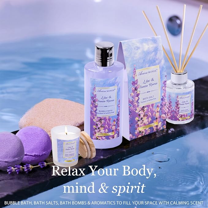Gift baskets for women, Bath Bomb. Unique Relaxing Spa Gift Basket Set - Image 3